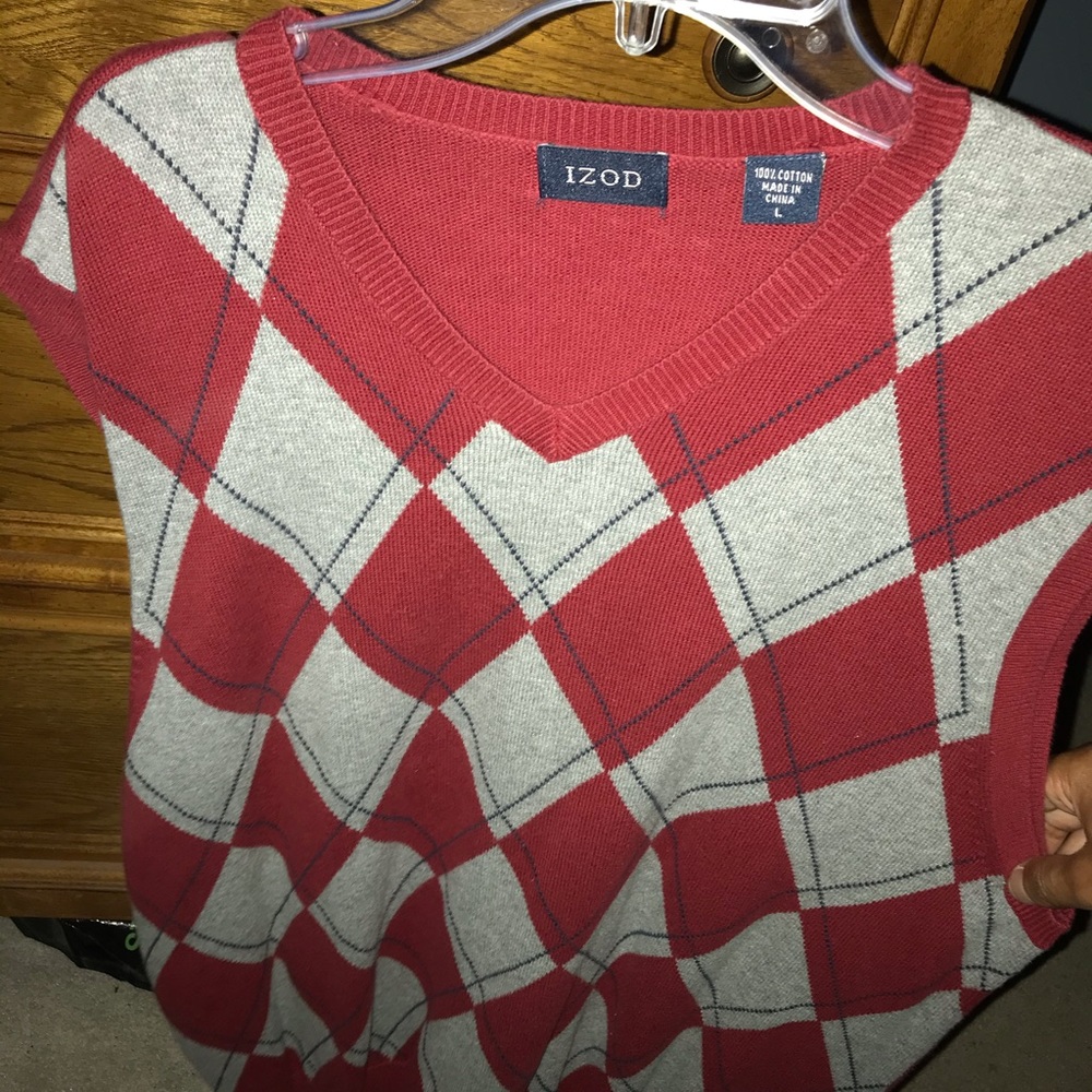 Izod Red, Blue, and Grey Argyle Sweater Vest